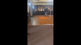 Hero burn victim, 57, takes down much larger robbery suspect with dramatic chokehold in US hotel