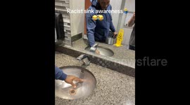 Newsflare Edit - While working on a faucet we notice it works for white people and not blacks this video was shot by me and shows my Brest friend William as he tries to wash his hands as well