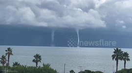 Italy: Twin Waterspouts Spotted In Tortoreto