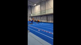 Athlete Hits Man While Running on the Track