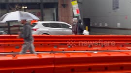 Confusion at the end of the Palestine harbour bridge march, Sydney, Australia