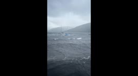 Storm Floris Batters Fort William with Hurricane-Force Winds, Sailboats Struggle at Sea