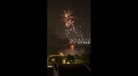 Fireworks festival cut short after barges catch fire in Japan