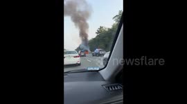 US: Truck Catches Fire on Highway in Billerica, MA