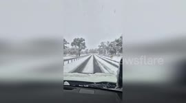 Snow Blankets Roads In Armidale As Winter Weather Grips New South Wales