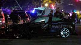 US, Los Angeles: Glendale Police Pursuit Ends in Crash Minutes After Smoke Shop Burglary Part 2