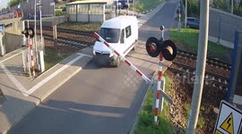 Van Stuck On Railway Tracks Struck By Train Near Krakow