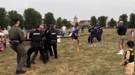 Firefighters Defeat Police in Friendly Tug-of-War Showdown