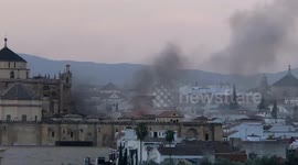 fire in Cordoba mosque cathedral. mesquita-catedral Córdoba fuego