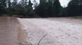 Floodwaters on the Traun After Rainstorms