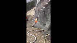 Constructing artificial rock walls in British Columbia, Canada