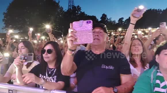 Revellers at the Flackstock - South Facing 2025, London, UK