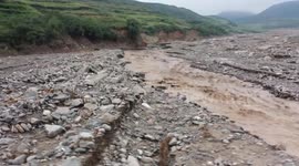 China: Infrastructure repairs underway in flood-hit village in Gansu
