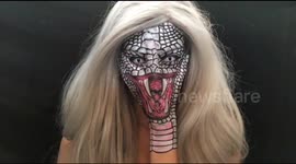 Amazing snake make-up illusion
