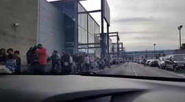 Hundreds of people queue at toy shop for fire damage sale