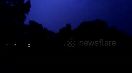 Fork lightning strike at 8 seconds