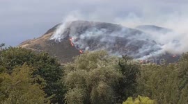 Wildfire on Arthur’s Seat brought under control in Edinburgh, Scotland, UK