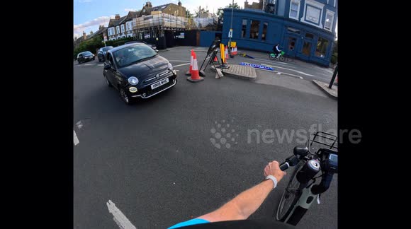 Motorist smashes through CyclingMikey's bike as vigilante tries to block car driving wrong way