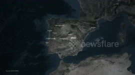 Spain: MOTION GRAPHICS - Spain, Portugal combats wildfires as deadly heat waves intensify