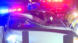 US, Los Angeles: Pomona Driver Killed After Tire Crashes Into Front Windshield on 60 Fwy