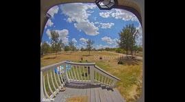 Texas homeowner's doorbell camera captures moment waterslide is blown onto porch