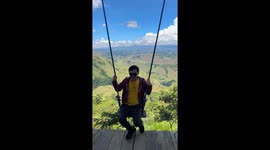Swinging almost a mishap in Impasugong, Bukidnon, Philippines