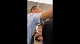 Furious plane passenger unleashes rage on kid 'who was pushing her seat'