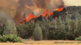 US: Blazing Gifford Fire Engulfs San Luis Obispo County Caught On Video