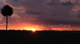 US: Sunset seen in the late afternoon at Orlando International Airport (MCO)