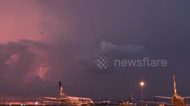 US: Sunset seen in the late afternoon at Orlando International Airport