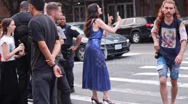 Anne Hathaway and Patrick Brammall spotted on the set of 'The Devil Wears Prada' in New York City