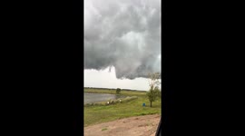 Massive low-hanging storm cloud in Heilongjiang, China