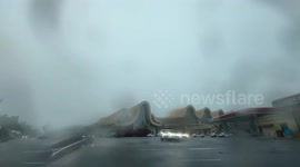 Driver avoids injury when lightning strikes car during storm