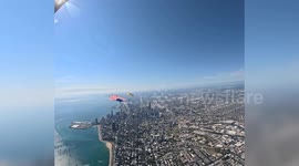 Army Parachute Team Flies Flag Over Chicago Air Show