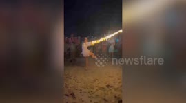 Woman's neck scorched after getting burning skipping rope wrapped around it