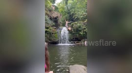 Teenager 'lucky to be alive' after 40ft fall at waterfall beauty spot