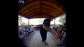 Passing out at the door in Waterbury, Connecticut, USA