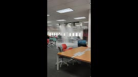 Water Pours in from Library Ceiling