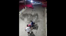 White vehicle exhaust sets motorcycle on fire in Erdemli, Mersin