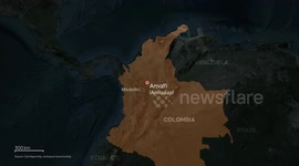 Colombia: MOTION GRAPHICS - Drone attack destroys police helicopter in Antioquia, Colombia, 8 dead, 8 injured