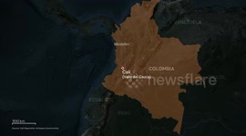 Colombia: MOTION GRAPHICS - Vehicle bomb at military school kills 5, dozens injured in Colombia