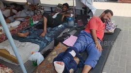Wounded Palestinians treated in tents as Nasser Hospital in Khan Younis exceeds capacity