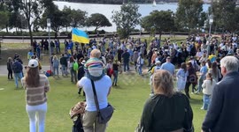 Unfurling of the World’s Largest Ukrainian Flag on Ukrainian Independence Day in Sydney, Australia