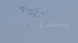 Palestinians rush for aid parcels airdropped over Gaza (2)