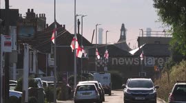 Large numbers of St George's flags appear in Kent towns, UK