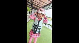 Wakeboarding schoolgirl shows off her stretching routine