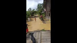 Villages submerged in floods amid torrential rain in Indonesia