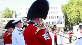 UK: Ukrainian And Scots Guards Bands Perform Together At Buckingham Palace