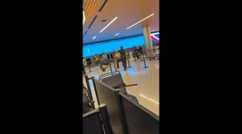 Furious passenger tackled to ground after punching police officer at Denver airport