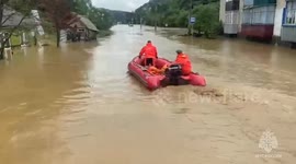 Heavy rains flood Russia's Sakhalin Island as Kazachka River overflows